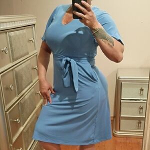 H&M Light Blue Midi Dress